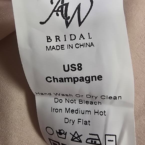 AW BRIDAL SZ 8 M light gold Mugwort bridesmaid prom formal maxi dress NEW B83 - Picture 9 of 9
